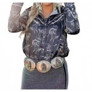 NEW RODEO QUINCY women's el vaquero button up in gray